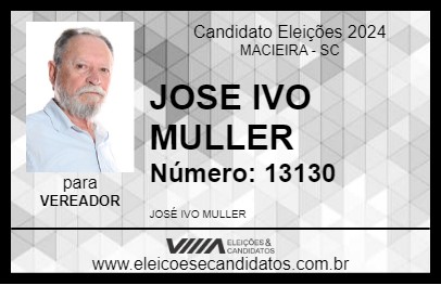 Candidato JOSE IVO MULLER 2024 - MACIEIRA - Eleições