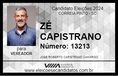 Candidato ZÉ CAPISTRANO 2024 - CORREIA PINTO - Eleições