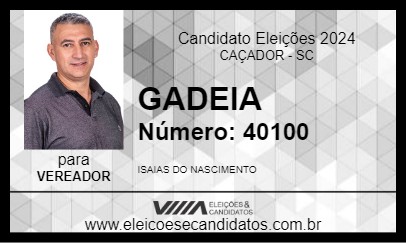 Candidato GADEIA 2024 - CAÇADOR - Eleições