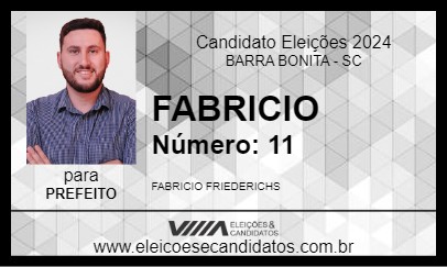 Candidato FABRICIO 2024 - BARRA BONITA - Eleições