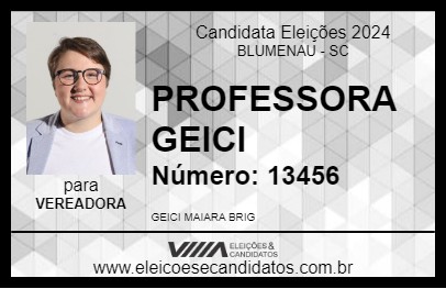 Candidato PROFESSORA GEICI 2024 - BLUMENAU - Eleições