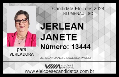 Candidato JERLEAN JANETE  2024 - BLUMENAU - Eleições