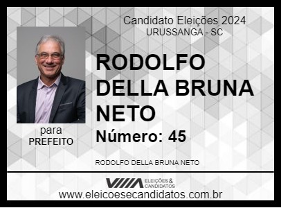 Candidato RODOLFO DELLA BRUNA NETO 2024 - URUSSANGA - Eleições