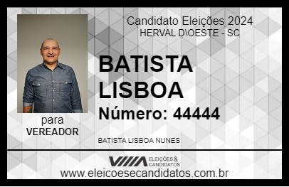 Candidato BATISTA LISBOA  2024 - HERVAL D\OESTE - Eleições