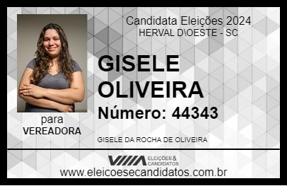 Candidato GISELE OLIVEIRA 2024 - HERVAL D\OESTE - Eleições