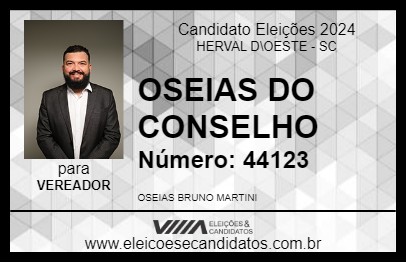 Candidato OSEIAS DO CONSELHO 2024 - HERVAL D\OESTE - Eleições