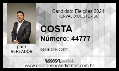 Candidato COSTA 2024 - HERVAL D\OESTE - Eleições