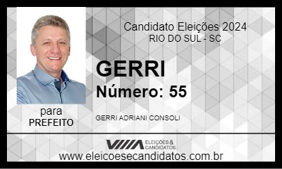 Candidato GERRI CONSOLI 2024 - RIO DO SUL - Eleições