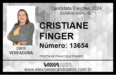 Candidato CRISTIANE FINGER 2024 - GUARACIABA - Eleições