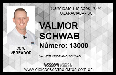 Candidato VALMOR SCHWAB 2024 - GUARACIABA - Eleições