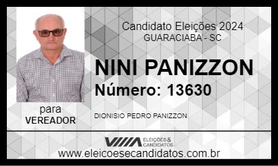 Candidato NINI PANIZZON 2024 - GUARACIABA - Eleições