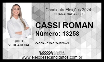 Candidato CASSI ROMAN 2024 - GUARACIABA - Eleições