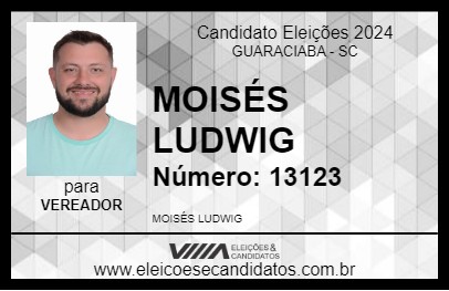 Candidato MOISÉS LUDWIG 2024 - GUARACIABA - Eleições