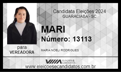 Candidato MARI 2024 - GUARACIABA - Eleições