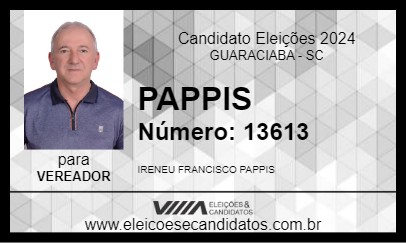 Candidato PAPPIS 2024 - GUARACIABA - Eleições