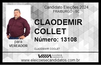 Candidato CLAODEMIR COLLET 2024 - FRAIBURGO - Eleições