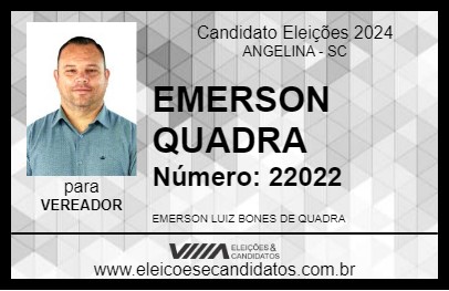 Candidato EMERSON QUADRA 2024 - ANGELINA - Eleições