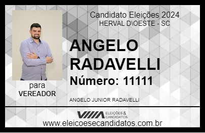 Candidato ANGELO RADAVELLI 2024 - HERVAL D\OESTE - Eleições