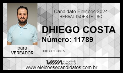 Candidato DHIEGO COSTA 2024 - HERVAL D\OESTE - Eleições