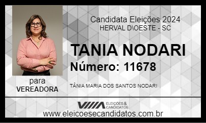 Candidato TANIA NODARI 2024 - HERVAL D\OESTE - Eleições