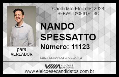 Candidato NANDO SPESSATTO 2024 - HERVAL D\OESTE - Eleições