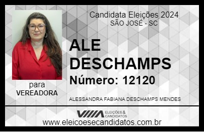 Candidato ALE DESCHAMPS 2024 - SÃO JOSÉ - Eleições