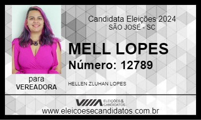 Candidato MELL LOPES 2024 - SÃO JOSÉ - Eleições