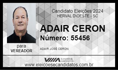 Candidato ADAIR CERON 2024 - HERVAL D\OESTE - Eleições