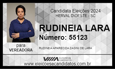 Candidato RUDINEIA LARA 2024 - HERVAL D\OESTE - Eleições