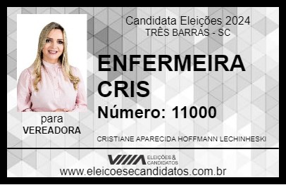 Candidato ENFERMEIRA CRIS 2024 - TRÊS BARRAS - Eleições