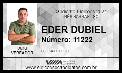 Candidato EDER DUBIEL 2024 - TRÊS BARRAS - Eleições