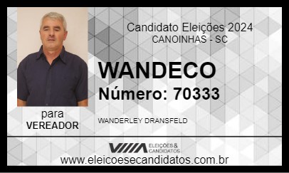 Candidato WANDECO 2024 - CANOINHAS - Eleições