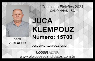 Candidato JUCA KLEMPOUZ 2024 - CANOINHAS - Eleições