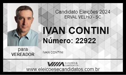 Candidato IVAN CONTINI 2024 - ERVAL VELHO - Eleições