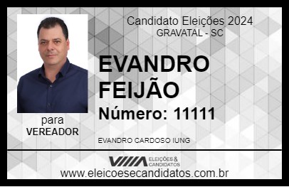 Candidato EVANDRO FEIJÃO 2024 - GRAVATAL - Eleições