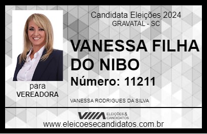 Candidato VANESSA FILHA DO NIBO 2024 - GRAVATAL - Eleições