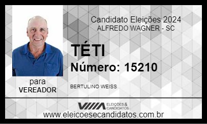 Candidato BERTULINO TETI 2024 - ALFREDO WAGNER - Eleições