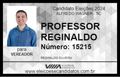 Candidato PROFESSOR REGINALDO 2024 - ALFREDO WAGNER - Eleições