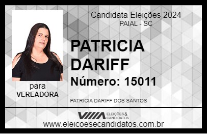 Candidato PATRICIA DARIFF 2024 - PAIAL - Eleições