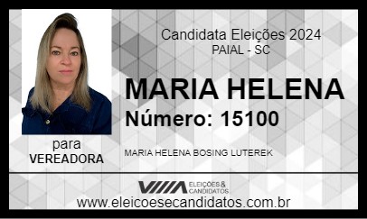 Candidato MARIA HELENA 2024 - PAIAL - Eleições