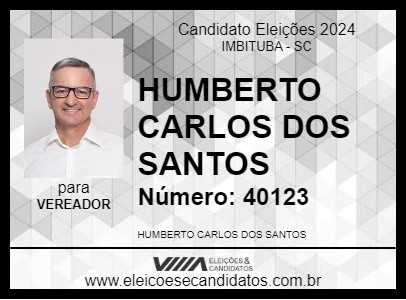 Candidato HUMBERTO CARLOS DOS SANTOS 2024 - IMBITUBA - Eleições