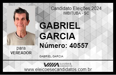 Candidato GABRIEL GARCIA 2024 - IMBITUBA - Eleições