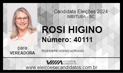 Candidato ROSI HIGINO  2024 - IMBITUBA - Eleições