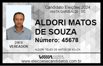 Candidato ALDORI MATOS DE SOUZA 2024 - ANITA GARIBALDI - Eleições