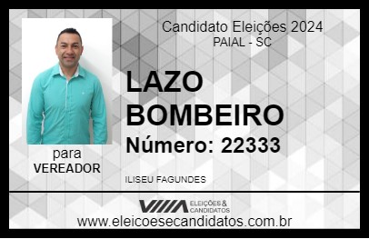 Candidato LAZO BOMBEIRO 2024 - PAIAL - Eleições