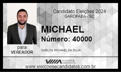 Candidato MICHAEL 2024 - GAROPABA - Eleições