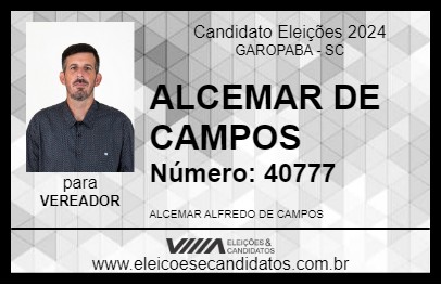 Candidato ALCEMAR DE CAMPOS 2024 - GAROPABA - Eleições