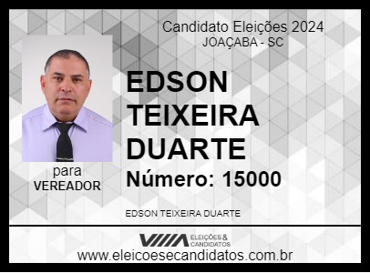 Candidato EDSON TEIXEIRA DUARTE 2024 - JOAÇABA - Eleições