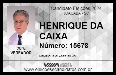 Candidato HENRIQUE GLASER FILHO 2024 - JOAÇABA - Eleições