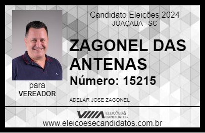 Candidato ZAGONEL DAS ANTENAS 2024 - JOAÇABA - Eleições